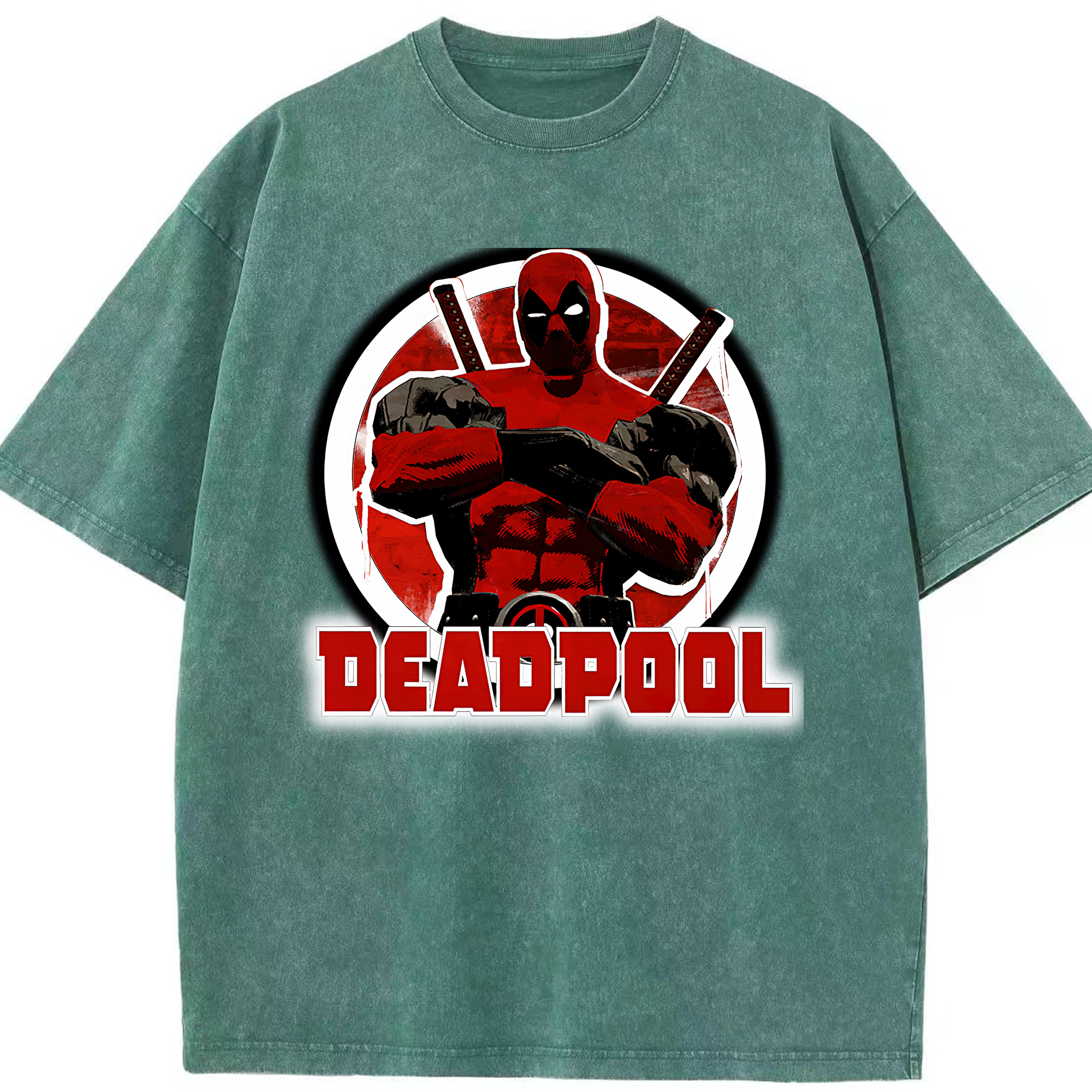 （画像用） Deadpool デッドプール 綿100% ヴィンテージ風 半袖Tシャツ（フロントプリント）